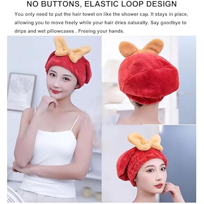 Drying Turban - Gentle microfiber towel wrap offering ultra absorbency, soft texture, and firm hold, perfect for post-shower hair care and maintaining natural curls for girls and women - Image 5